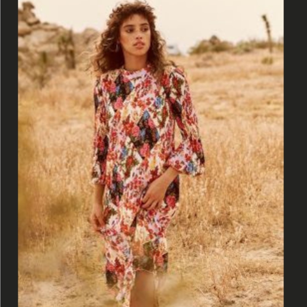 Anthropologie Shara pleated midi dress